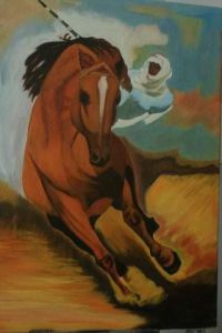 Voir le détail de cette oeuvre: Touareg à cheval au grand galop